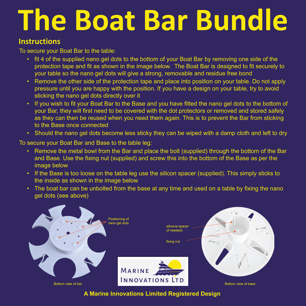 The Boat Bar Bundle™ - Holds up to 8 drinks and a bottle, fits to your table leg image 6