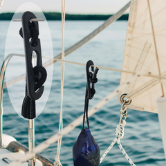 Fender Mate™ Slider - removable fender height adjuster for sailboats (Black)